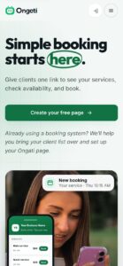 Ongati homepage on mobile
